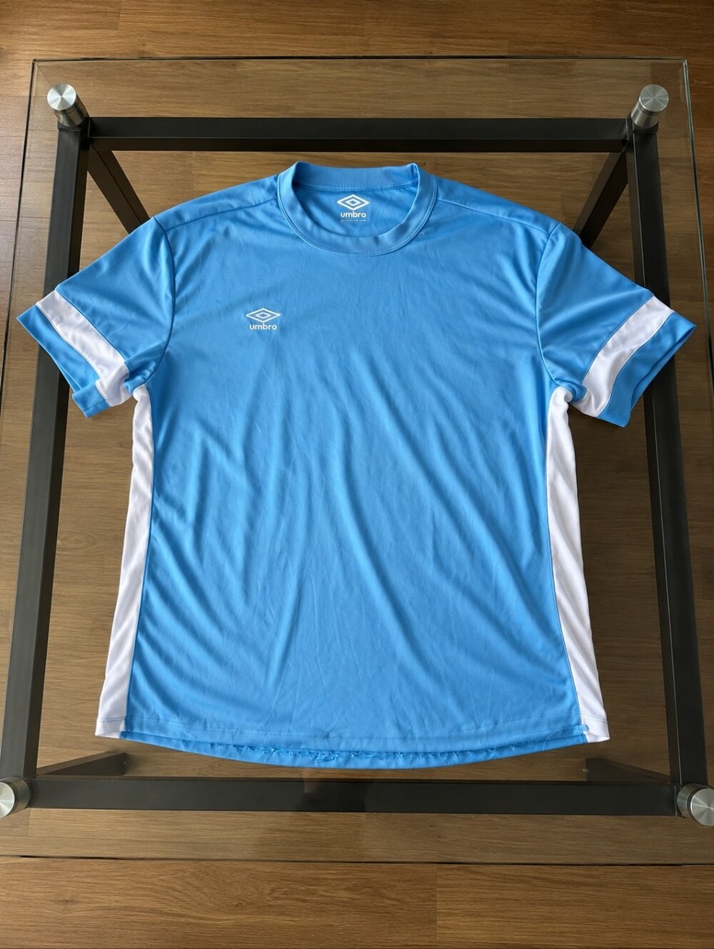 Umbro Light Blue Athletic Soccer Jersey with White Panels